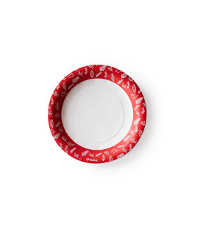 Plato de Polipapel Hojas Rojas x 6