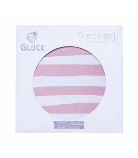 Plato de Sitio Rayas Rosas 34 cm x 10