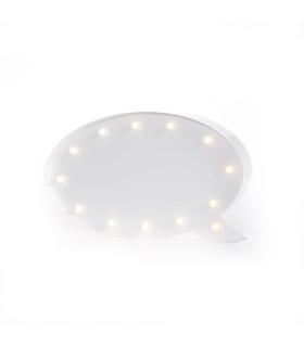 Globo de diálogo con letras y LED Alparamis