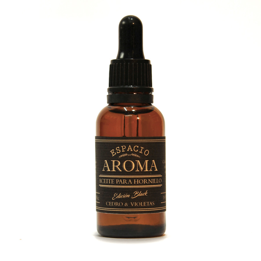 Aceite Aromático 30 cm3 Línea Black Cedro y Violetas Espacio Aroma