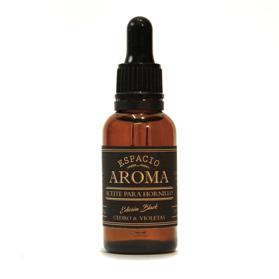 Aceite Aromático 30 cm3 Línea Black Cedro y Violetas Espacio Aroma