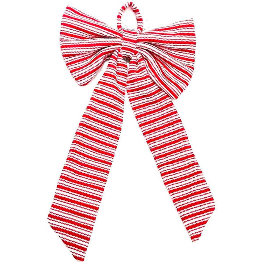 Moño Rayas Rojo con Brillos 30 x 60 cm Alparamis