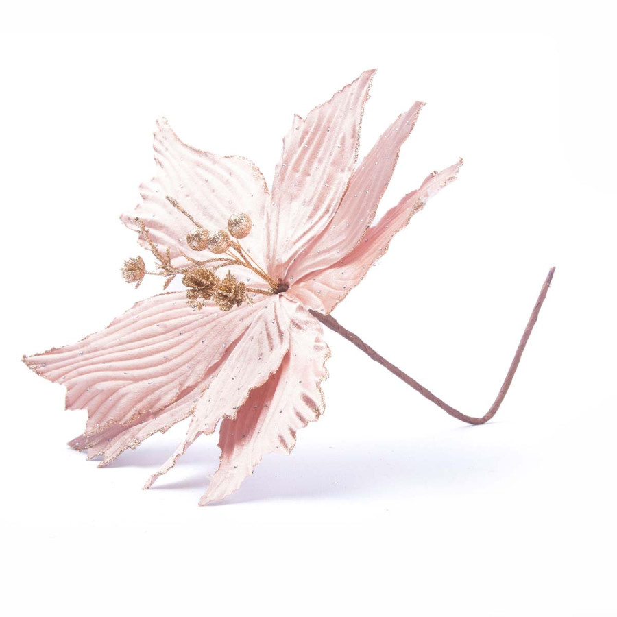 Adorno Poinsettia Rosada 30 cm Alparamis