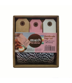 Set de 30 Tags con Hilo Negro Ibicraft