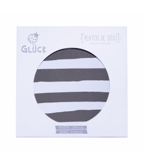 Plato de Sitio Rayas Negras 34 cm x 10