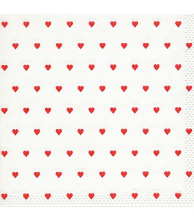 Servilletas 33 x 33 cm Moments Petits Coeurs Red