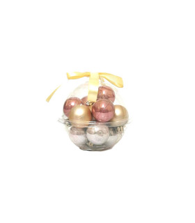 Bolas Rosas Doradas y Plateadas de 3 cm x 12 Alparamis