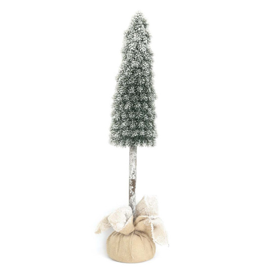 Árbol de Navidad Nevado con Base de Yute 78 cm Alparamis