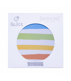 Plato de Sitio Rayas Multicolor 34 cm x 10