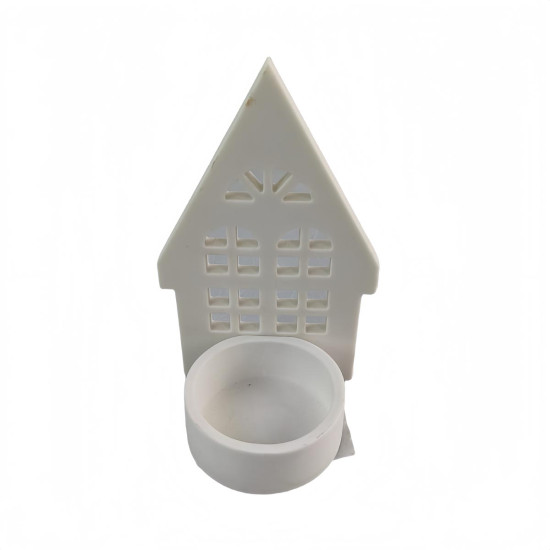 Adorno de Navidad Casita Porta Vela Porcelana 12 cm Alparamis