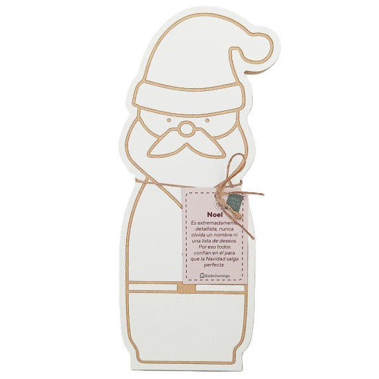 Adorno Navideño de Madera Papá Noel 22 cm