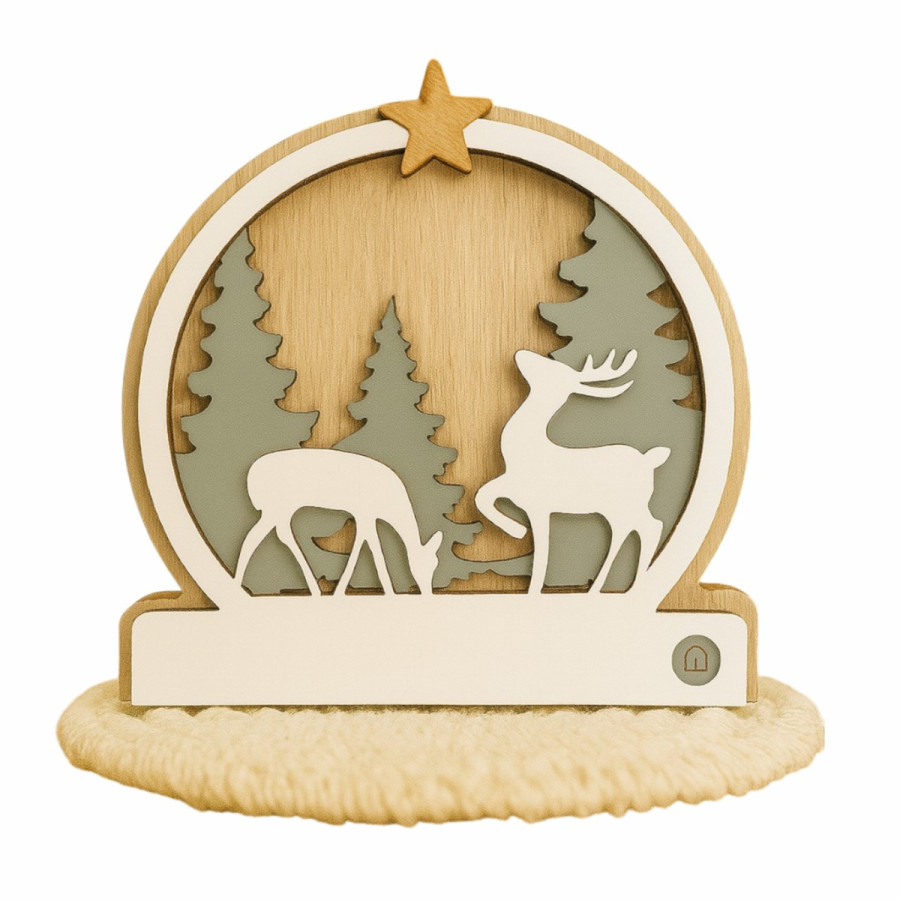 Adorno Navideño de Madera Susurros del Bosque 20 cm