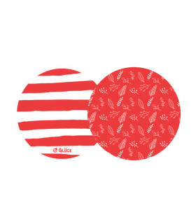 Posavasos Rayas y Hojas Rojas x 8