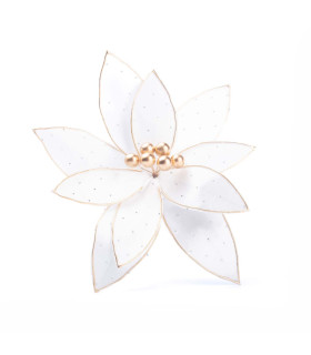 Adorno Estrella Federal Blanca con Dorado 27 cm Alparamis