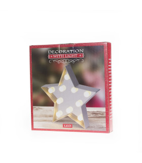 Espejo estrella plateada con luz LED Alparamis