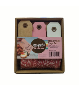 Set de 30 Tags con Hilo Rojo Ibicraft
