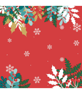 Servilletas 33 x 33 cm Merry Holly Xmas