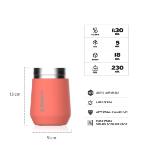 Vaso Stanley Everyday 295 ml Con Tapa Coral