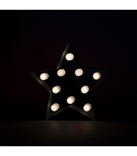 Espejo estrella plateada con luz LED Alparamis