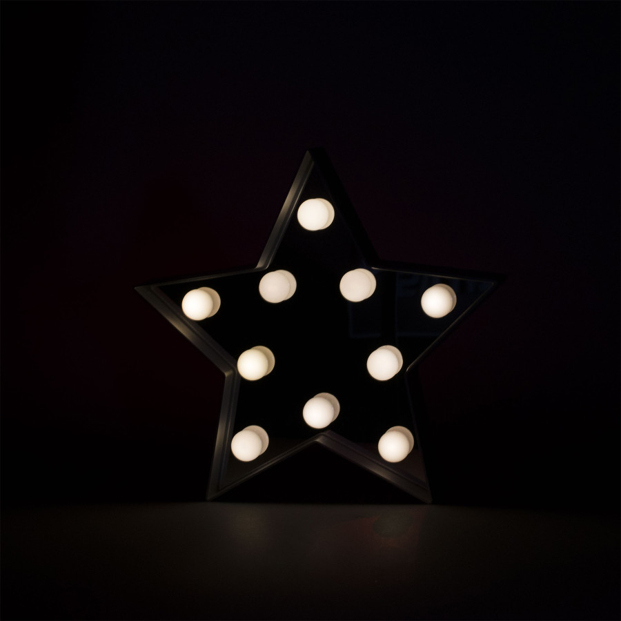 Espejo estrella plateada con luz LED Alparamis