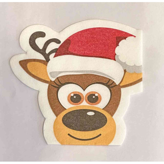 Servilletas Troqueladas 33 x 33 cm Silhouette New Reindeer Smiley Xmas