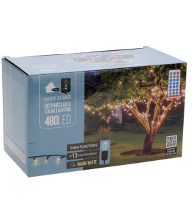 Guirnalda de 480 Luces LED Solar y USB Blanco Cálido Alparamis