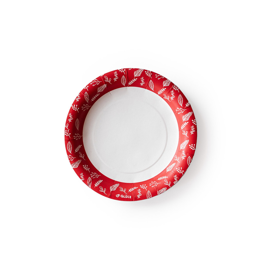 Plato de Polipapel Hojas Rojas x 6