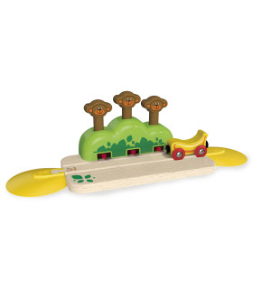 Tren y Vía de Monos Saltarines de Juguete Hape
