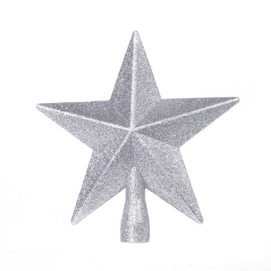 Estrella Punta de Árbol Plateada 19 cm Alparamis