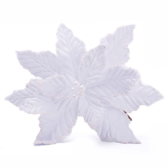 Adorno Poinsettia Blanca 30 cm Alparamis