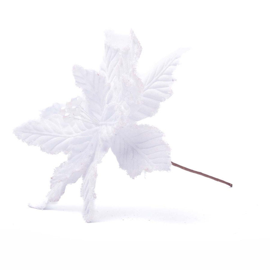 Adorno Poinsettia Blanca 30 cm Alparamis