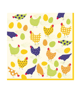 Servilletas 33x33 Hens Check