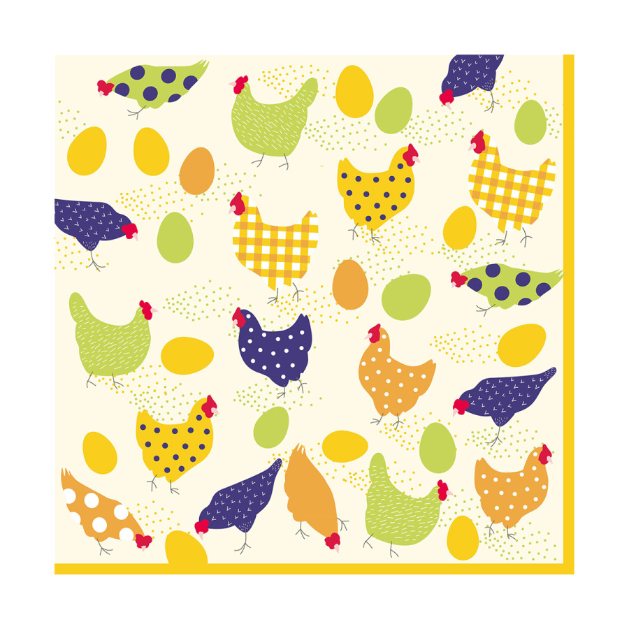 Servilletas 33x33 Hens Check