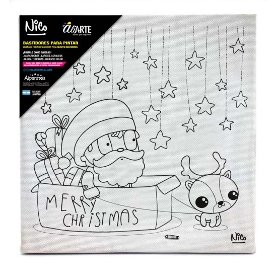 Bastidor para Pintar Navidad por Nico da Rocha 20x20 cm