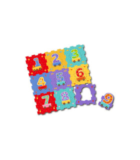 Piso de Goma Eva - Trenes y Números 91 x 91 cm