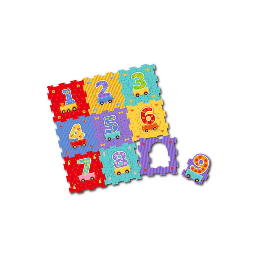 Piso de Goma Eva - Trenes y Números 91 x 91 cm