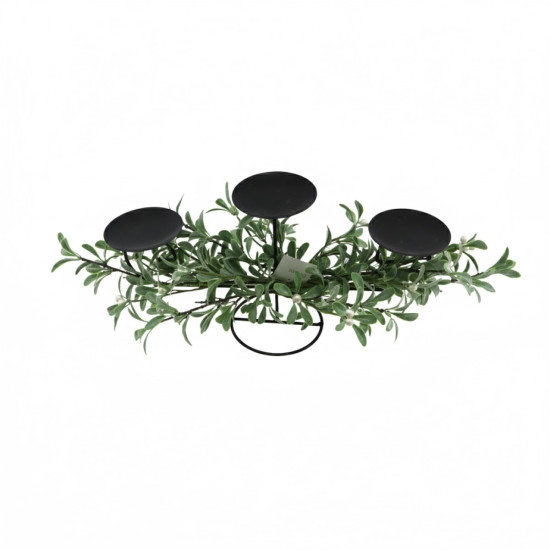 Porta Vela con Hojas Verdes 61 cm Alparamis