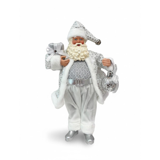 Adorno de Papá Noel Plateado 27 cm Alparamis
