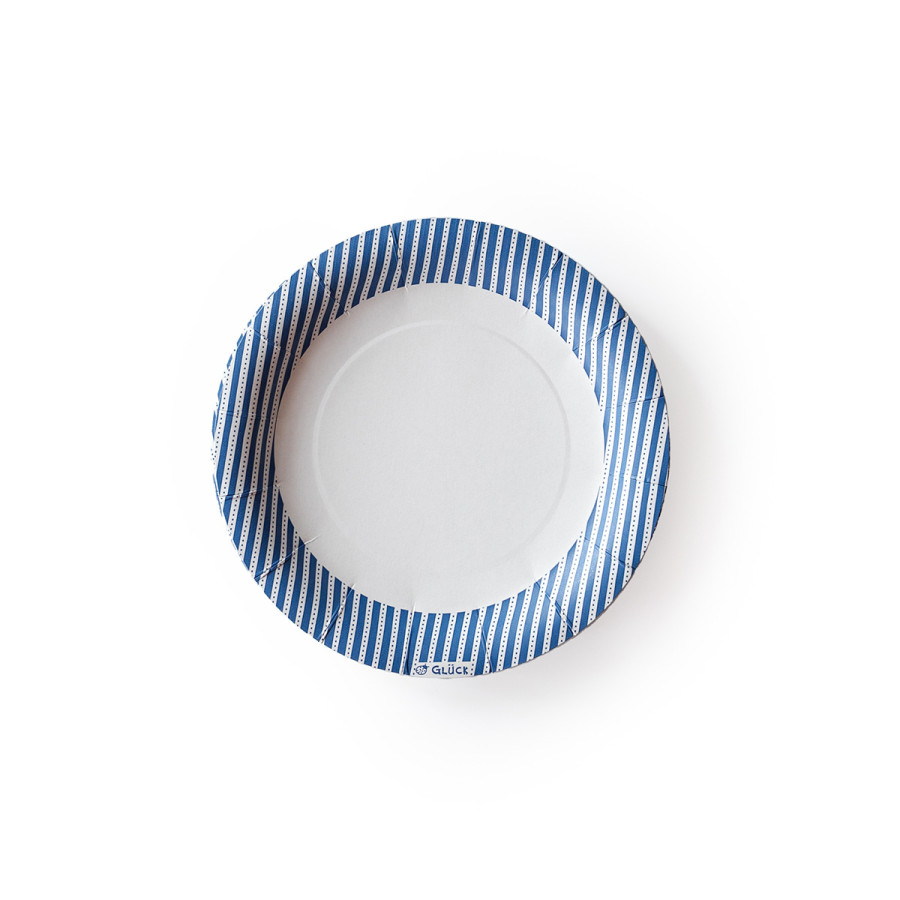 Plato de Polipapel Rayas Azules x 6