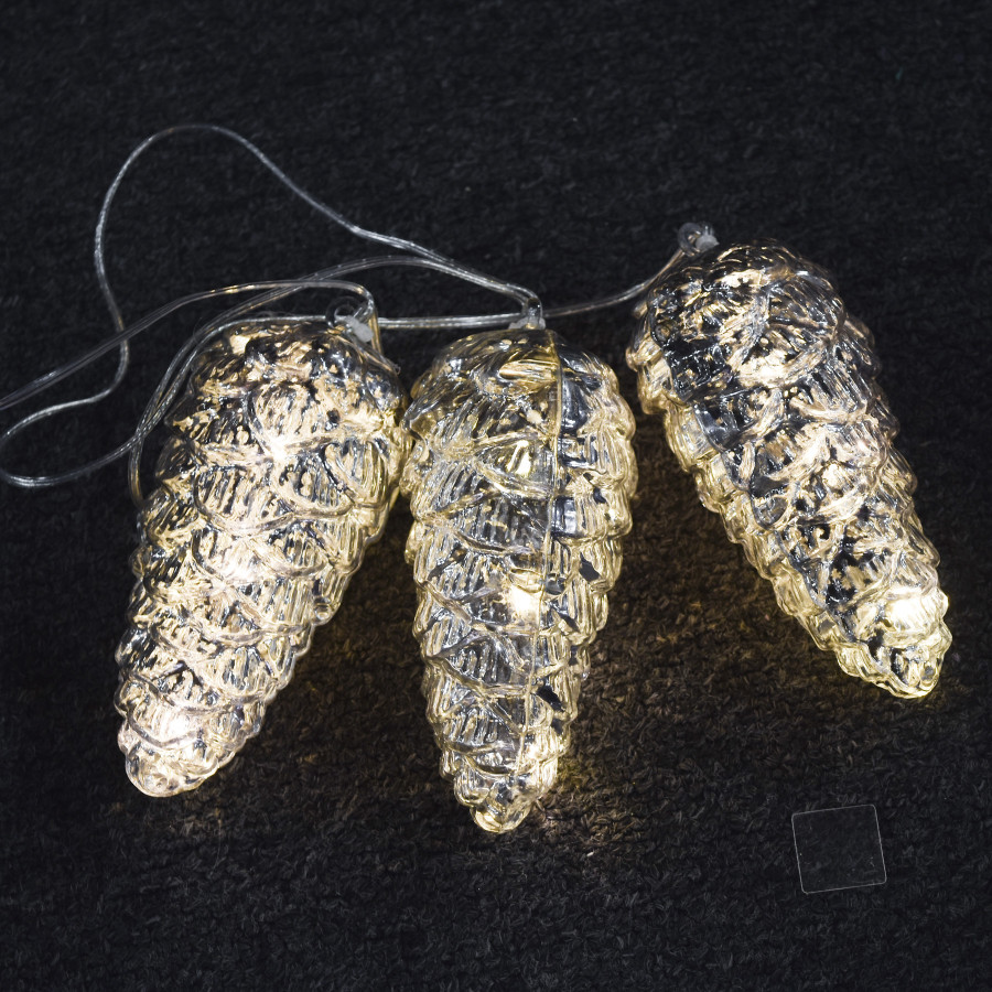 3 luces Piñas Plateadas Alparamis