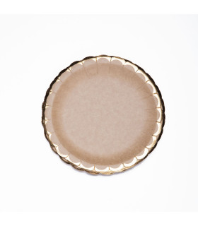 Plato de Polipapel con Stamping Dorado Ondas x 8