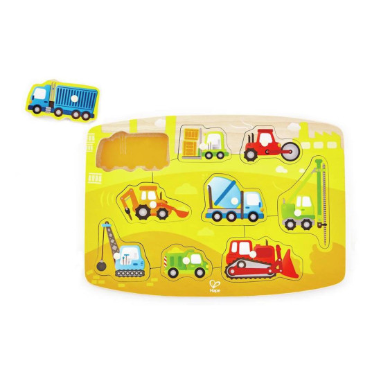 Puzzle 10 Piezas Vehiculos De Construccion Hape