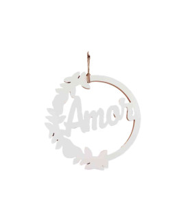 Corona Navideña de Madera Amor 40 cm