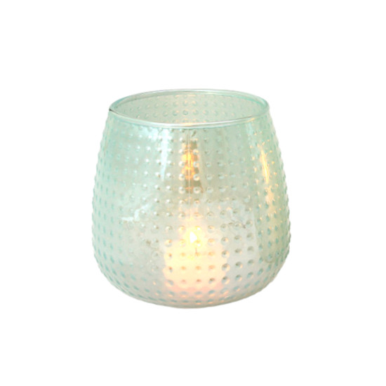 Fanal de Vidrio Lunar Labrado Aqua 11 x 10 cm