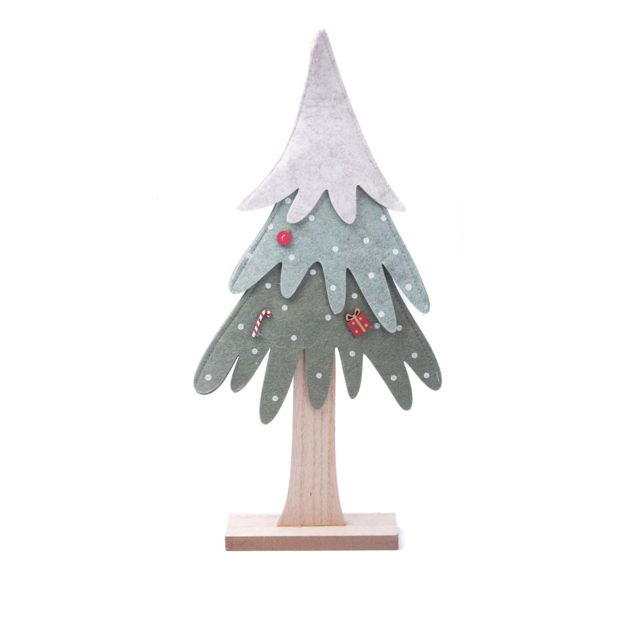 Adorno de Pino de Fieltro y Madera 40 cm Alparamis