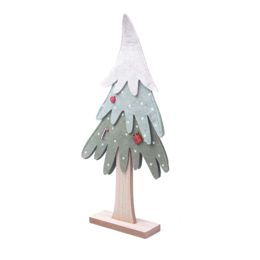 Adorno de Pino de Fieltro y Madera 40 cm Alparamis
