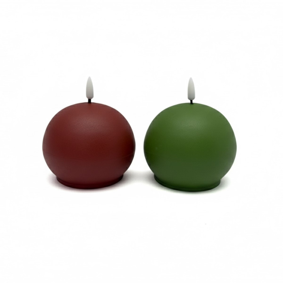 Vela Esférica LED Roja 10 cm Alparamis