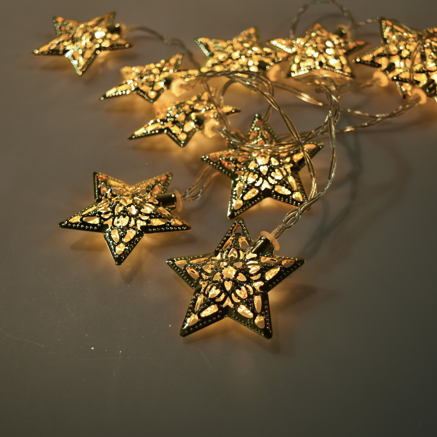 Guirnalda de 10 Estrellas LED 4 cm Rojas Alparamis