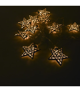 Guirnalda de 10 Estrellas LED 4 cm Plateadas Alparamis