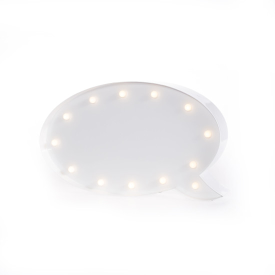 Globo de diálogo con letras y LED Alparamis